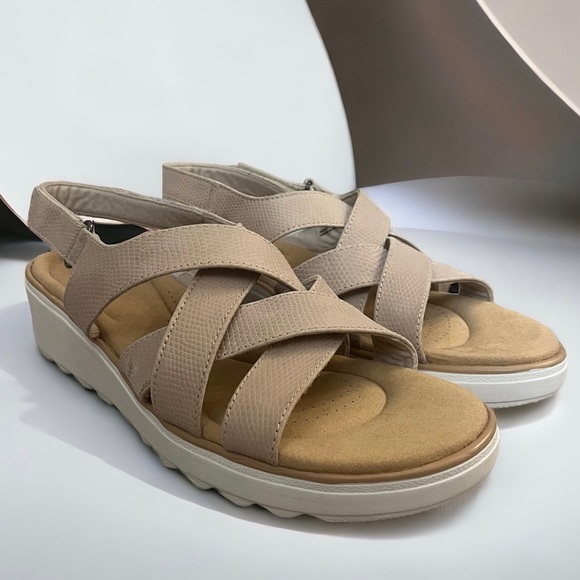 Clark’s Jillian Spring Sandals Slingback adjustable Size 12 M Tan Sand Sable - Picture 6 of 11